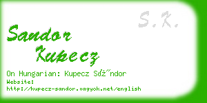 sandor kupecz business card